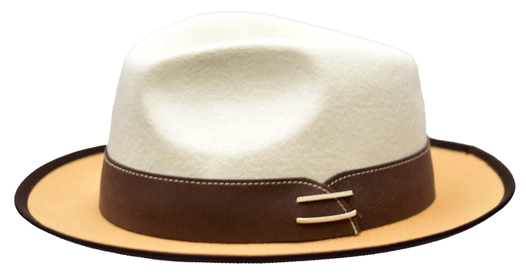 Mens Cream & Camel The outcast Felt Hat