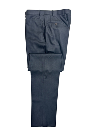 Isaia Mens Charcoal Herringbone Notch Lapel Slim Fit 2-Button Wool Suit - 44L