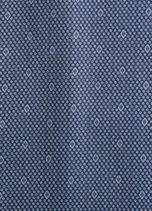 Steven Land Blue Micro Geometric Regular Fit Spread Collar Wrinkle & Shrink Free Cotton Dress Shirt - The Suit Depot