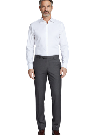 Raphael Men's Washable Flat Front Classic Fit Gray Dress Pants