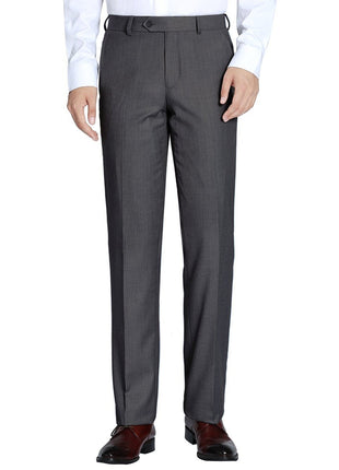 Raphael Men's Washable Flat Front Classic Fit Gray Dress Pants