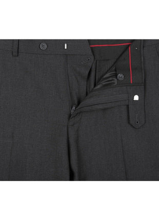 Raphael Men's Washable Flat Front Slim Fit Gray Dress Pants - The Suit Depot