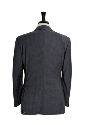Canali Men's Gray & Blue Microcheck 100% Wool Suit 38R