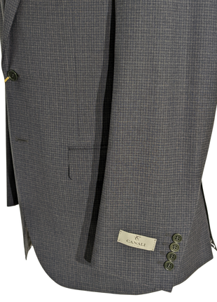Canali Men's Gray & Blue Microcheck 100% Wool Suit 38R