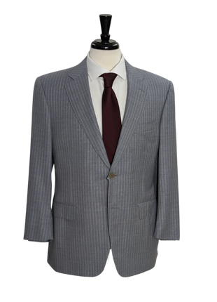 Canali Men's Blue Pinstripe 100% Wool Suit 42S