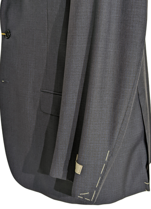 Canali Men's Blue Microcheck 100% Wool Suit 44L