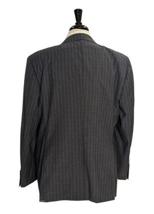 Canali Men's Blue Pinstripe 100% Wool Suit 46R