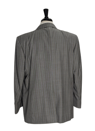 Canali Light Gray Pinstripe 100% Wool Suit 48S
