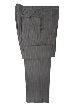 Canali Light Gray Pinstripe 100% Wool Suit 48S