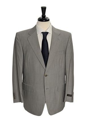 Canali Solid Gray 100% Wool Suit 42S