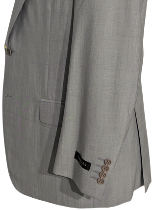 Canali Solid Gray 100% Wool Suit 42S
