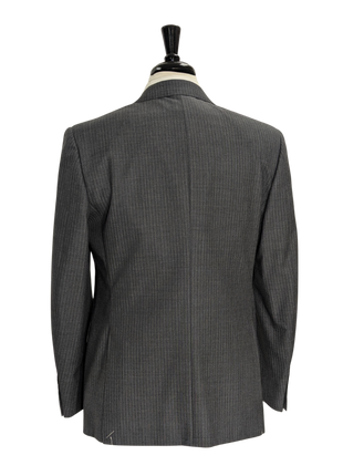Canali Dark Gray Pinstriped 100% Wool Suit 40R