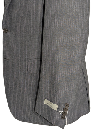 Canali Dark Gray Pinstriped 100% Wool Suit 40R