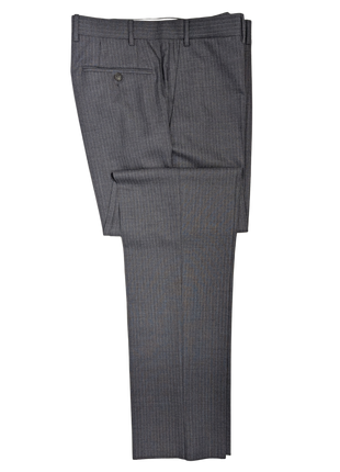 Canali Dark Gray Pinstriped 100% Wool Suit 40R
