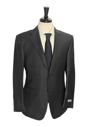 Canali Gray Glen Plaid 100% Wool Suit 40R