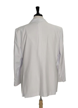 Apollo King Solid White Double Breasted Suit 46R