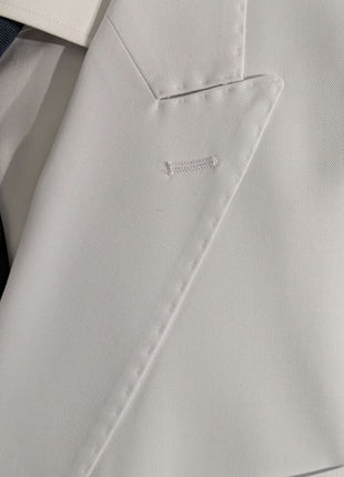Apollo King Solid White Double Breasted Suit 46R