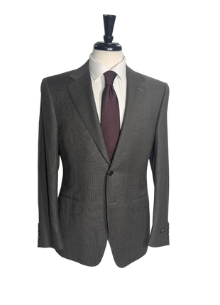 Canali Brown Basketweave 100% Wool Suit 36R