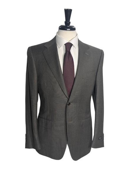 Canali Brown Basketweave 100% Wool Suit 36R