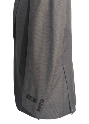 Canali Brown Basketweave 100% Wool Suit 36R