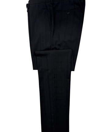Bartorelli Napoli Mens Dark Charcoal Windowpane Notch Lapel Slim Fit 2-Button Wool Suit  - 44L