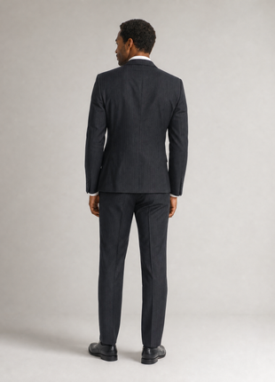 Ralph Lauren Purple Label Charcoal Gray Pinstripe 100% Wool Classic Fit 3-Piece Suit 40L
