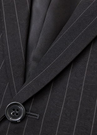 Ralph Lauren Purple Label Charcoal Gray Pinstripe 100% Wool Classic Fit 3-Piece Suit 40L