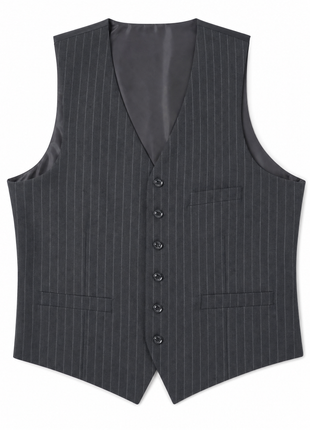 Ralph Lauren Purple Label Charcoal Gray Pinstripe 100% Wool Classic Fit 3-Piece Suit 40L