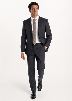 Ralph Lauren Purple Label Gray Twill Weave 100% Wool Classic Fit 2-Button Suit 42S