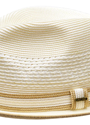 Mens The Retro Ivory/Cognac Straw Hat