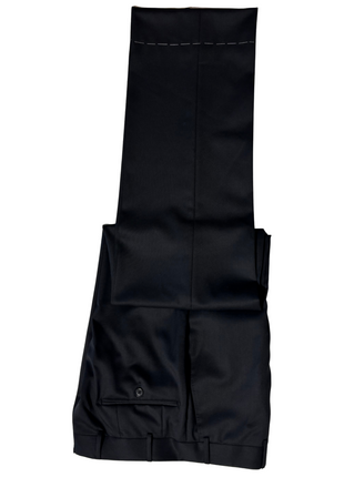Corneliani Mens Solid Black Fully-Canvassed Notch Lapels Classic Fit 2 Button Wool Suit - 40R