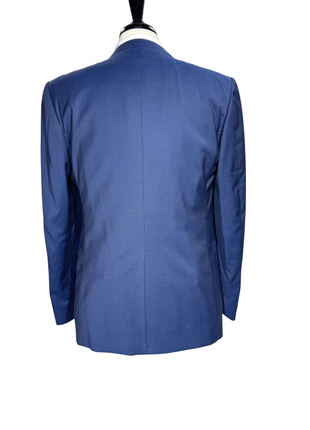 Corneliani Mens Blue Micro-Pattern Fully-Canvassed Peak Lapel Classic Fit 3-Piece Stretch Wool Suit - 42R - The Suit Depot