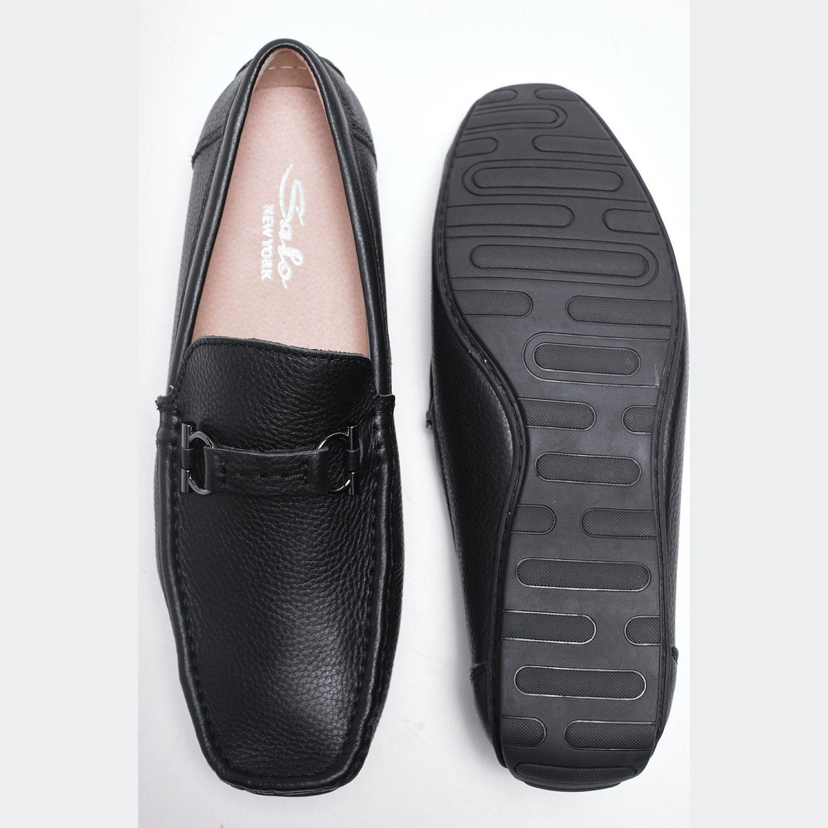 Salo NY Mens Black Slip-on Loafer Dress Shoe - The Suit Depot