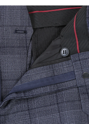 Raphael Grey Windowpane Check Classic Fit Stretch Notch Lapel Two Button Suit