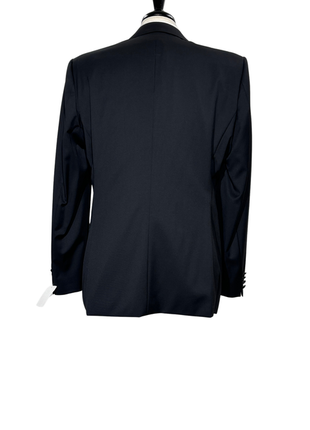 Napoli Black Wool & Cashmere Tuxedo With Satin Notch Lapels And Satin Stripe On Pant