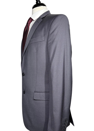 Versace Collection Mens Solid Charcoal Notch Lapel Classic Fit 2-Button Wool Suit - 40L