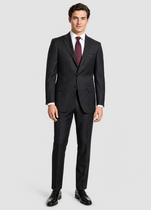 Sartoria Partenopea Mens Black Pinstripe Notch Lapel Classic Fit 3-button Wool Suit - 34R