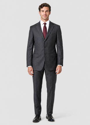 Sartoria Partenopea Mens Charcoal Weave Half-Canvassed Notch Lapel Classic Fit 3-button Wool Suit - 42R