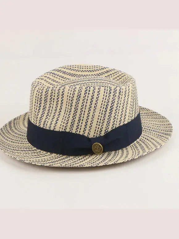 Mens The Belize Navy Straw Hat
