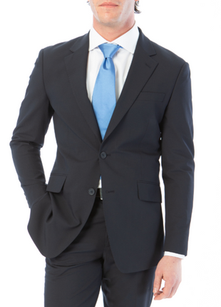 Raphael Mens Solid Navy Blue Classic Fit Stretch 2 Button Blazer Sportcoat