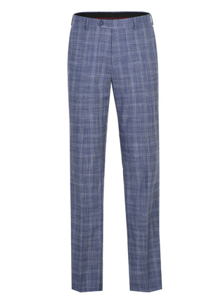 Raphael Blue Checked Slim Fit Stretch Notch Lapel Two Button Suit