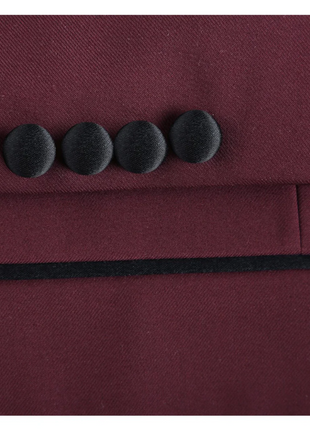 Raphael Solid Burgundy Slim Fit With Black Satin Shawl Lapels Tuxedo Suit