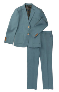 Thumbnail for Isaac Mizrahi Boys Teal Blue Slim Fit 2 Piece Suit