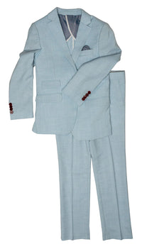 Thumbnail for Isaac Mizrahi Boys Light Blue Slim Fit 2 Piece Suit