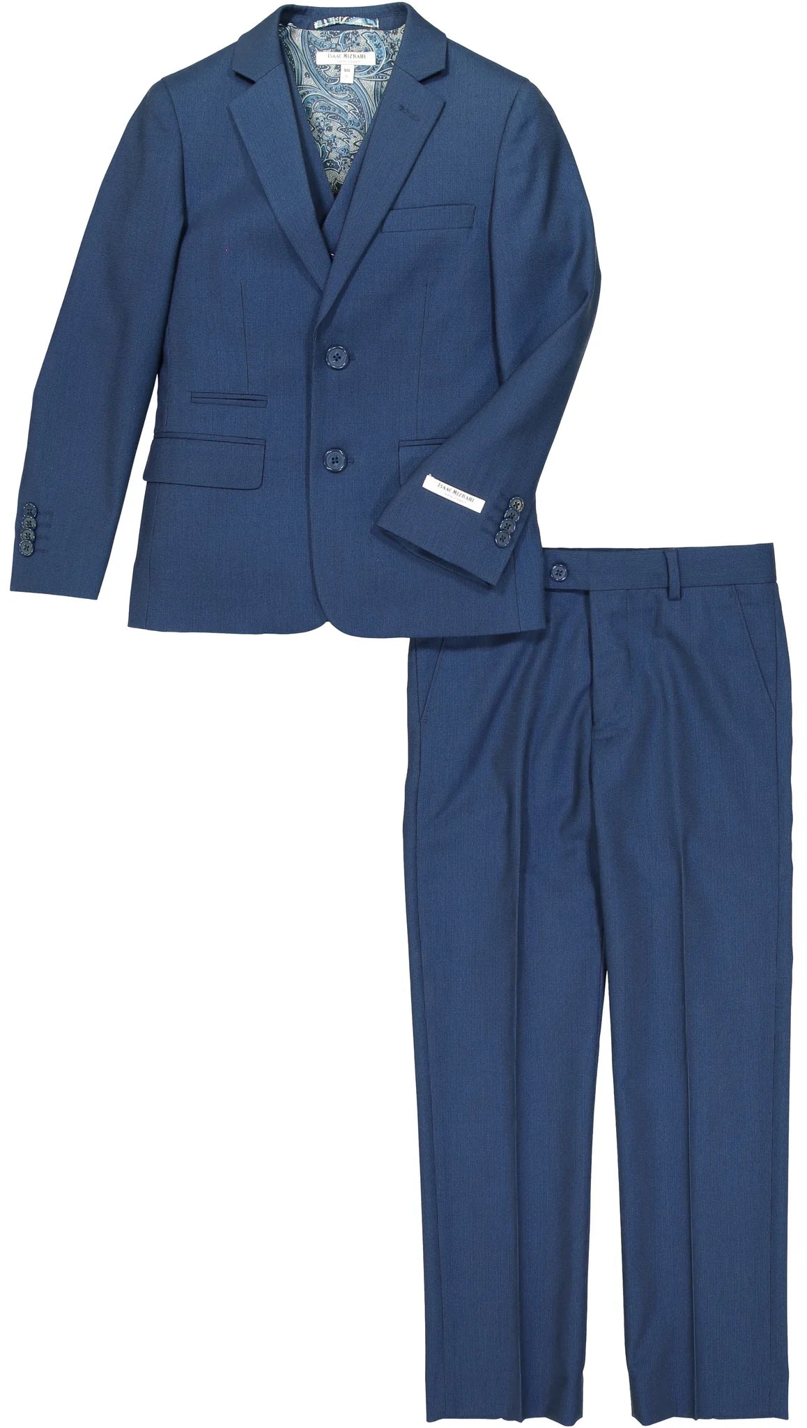Isaac Mizrahi Boys Navy Blue Slim Fit 3 Piece Suit