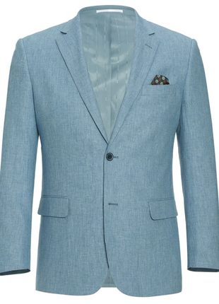 Raphael Solid Light Blue Slim Fit Notch Lapel Two Button Suit