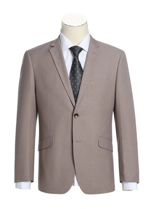Raphael Solid Taupe Slim Fit Two Button 2 Piece Formal Suit
