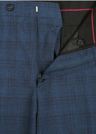 Raphael Blue Plaid Classic Fit Notch Lapel Two Button 3 Piece Suit