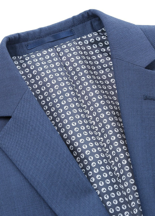 Raphael Solid Textured Blue Notch Lapel Classic Fit Two Button Suit
