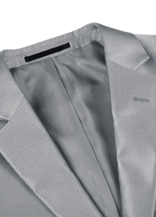Raphael Mens Silver Sharkskin Classic Fit Notch Lapels Italian Style 2 Button Suit